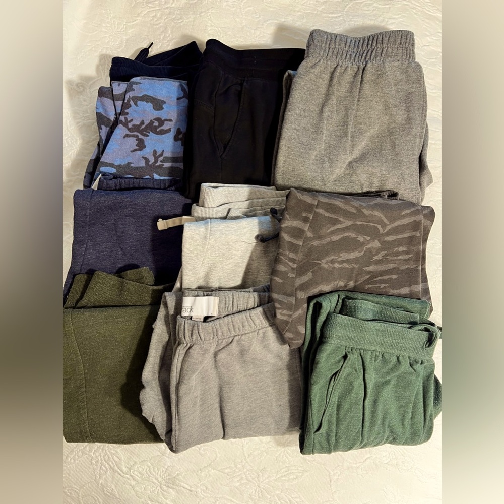 fleece-lined pants, 9 pieces